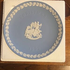 Blue and White Christmas Plate 1992